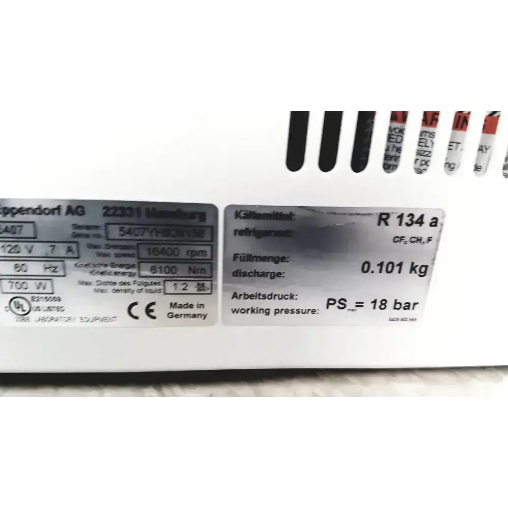 Eppendorf Centrifuge 5417R Refrigerated Centrifuge, second-hand product photo 6