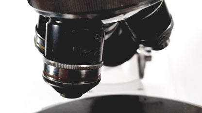 Black and silver microscope objective lens with engraved markings for eppendorf centrifuge 5415 r reuse medical applications