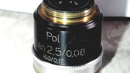 Black and gold microscope objective lens with engraved markings for reuse medical in eppendorf centrifuge 5415 R