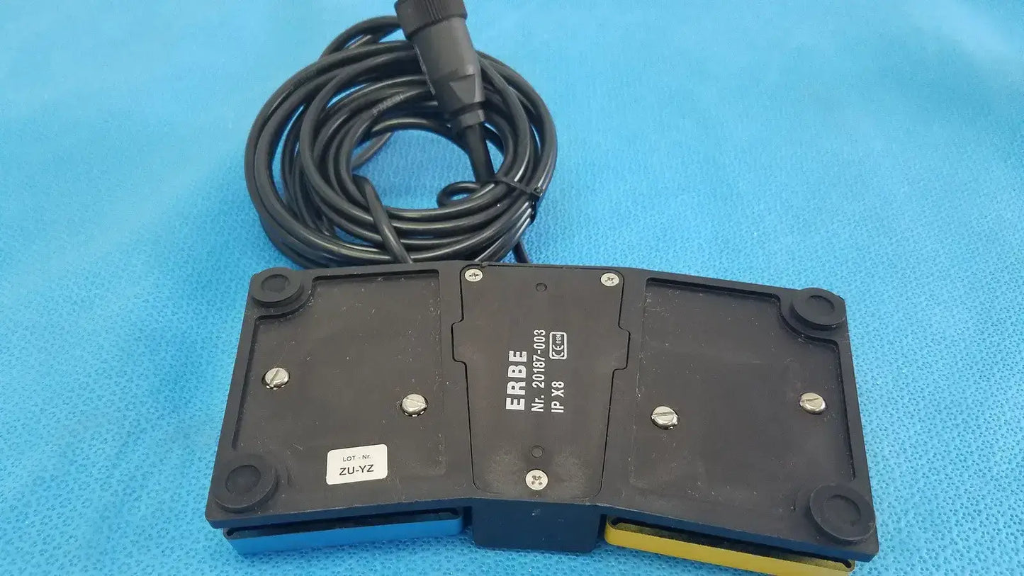 ERBE 20187-003 Electrosurgical Dual Footswitch Yellow Blue IPX8 VIO ICC Pedal Electrosurgical Footswitch, second-hand product photo 12
