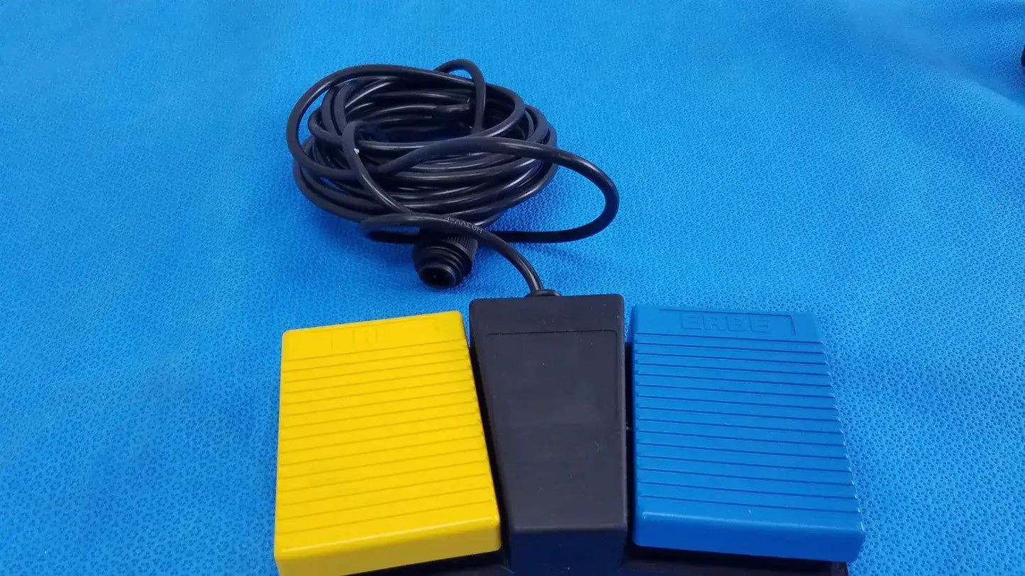 ERBE 20187-003 Electrosurgical Dual Footswitch Yellow Blue IPX8 VIO ICC Pedal Electrosurgical Footswitch, second-hand product photo 1