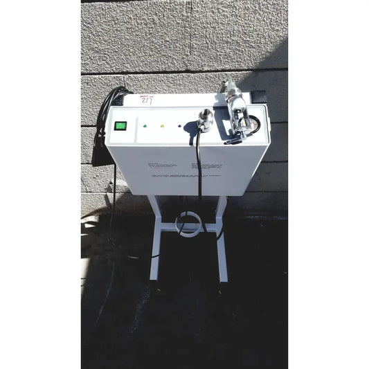 White industrial-grade erbe erbokryo cryosurgical unit with green power button and three indicator lights on metal stand