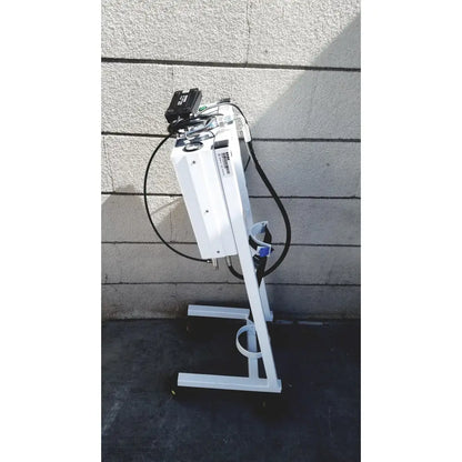 Erbe erbokryo cryosurgical unit 30448-014 with foot pedal white industrial device blue component on metal stand
