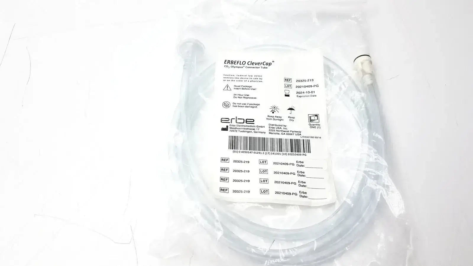 ERBEFLO CleverCap CO2 Olympus Connector Tube 20325-219 Endoscopy CO2 Connector Tube, second-hand product photo 1