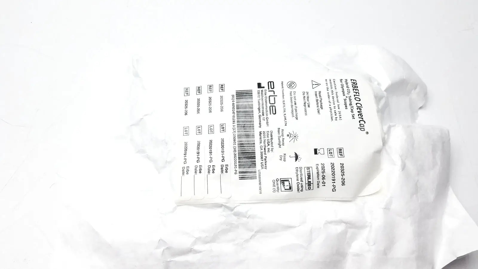 ERBEFLO CleverCap Hybrid CO2 Tubing/Cap Set 20325-206 Insufflation CO2 Tubing/Cap Set, second-hand product photo 2