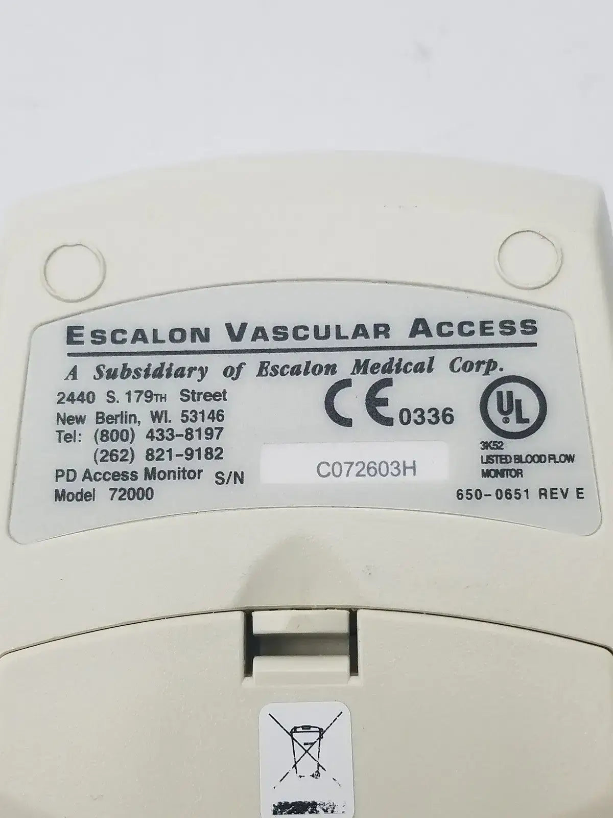 Escalon pdACCESS Access Monitor Model 72000 w/ Speaker Medical Device Access Monitor, second-hand product photo 8