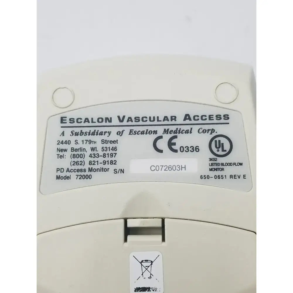 Escalon pdACCESS Access Monitor Model 72000 w/ Speaker Medical Device Access Monitor, second-hand product photo 8