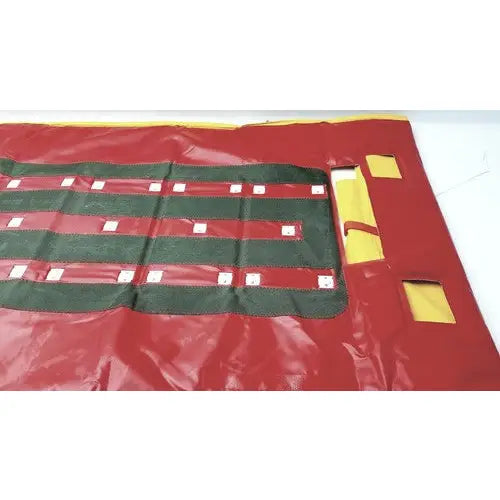 Evacusled emergency patient evacuation sled in red and black with yellow accents for efficient patient mobility