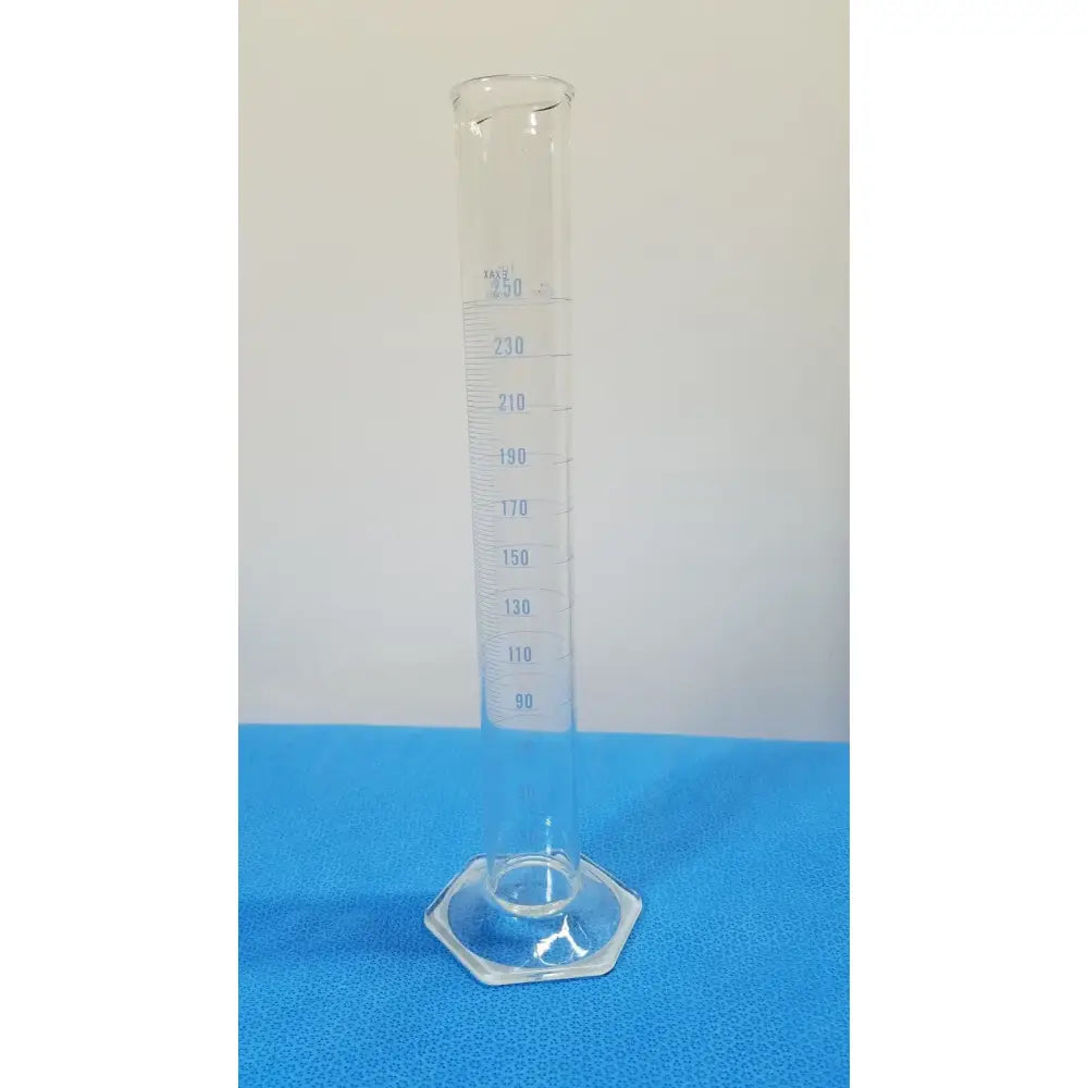 Exax 250 mL Glass Graduated Cylinder – Single Metric Scale Laboratory Glassware Graduated Cylinder, second-hand product photo 1