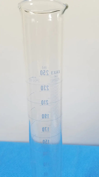 Exax 250 mL Glass Graduated Cylinder – Single Metric Scale Laboratory Glassware Graduated Cylinder, second-hand product photo 3