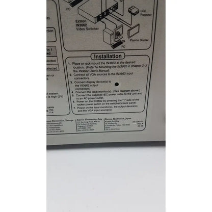 Extron Rare Inline 3662 VGA 2 in 2 Out Video Switcher Video Switcher, second-hand product photo 6