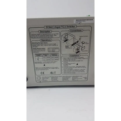 Extron Rare Inline 3662 VGA 2 in 2 Out Video Switcher Video Switcher, second-hand product photo 5