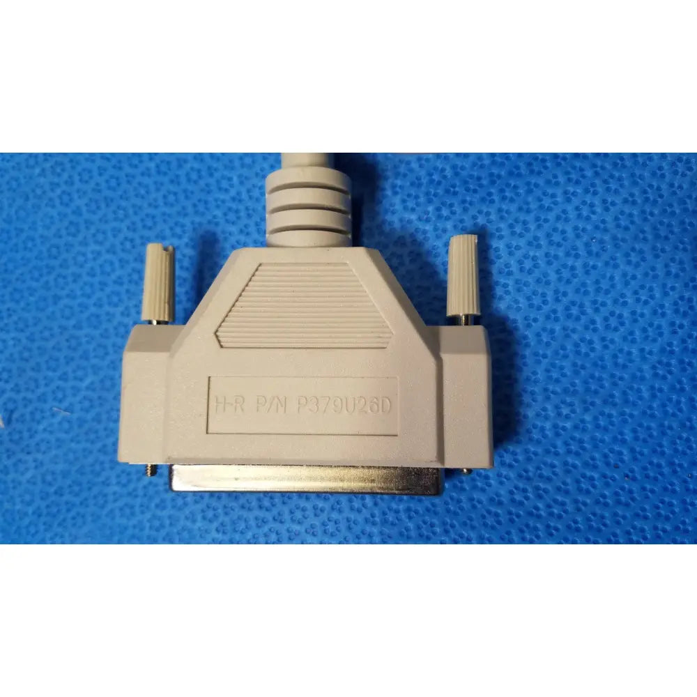 Beige plastic female connector external scsi db25 with metallic contacts and ribbed strain relief in a lot of 3 external scsi cables