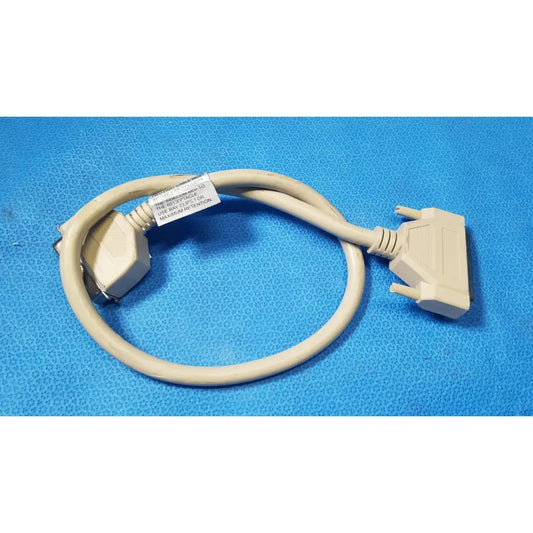 Beige coiled db-25 female connector external scsi cable with plastic connectors and white label lot of 3 external scsi cables