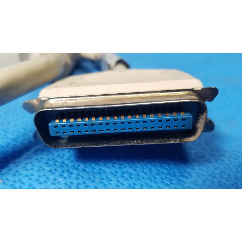 Blue female connector scsi db-25 with metallic housing and beige cable for connector scsi cables lot of 3