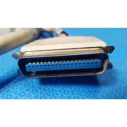 Blue female connector scsi db-25 with metallic housing and beige cable for connector scsi cables lot of 3