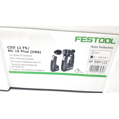 Festool dd-es cdd9 plus drill with compact black and gray body designed for handheld cordless use