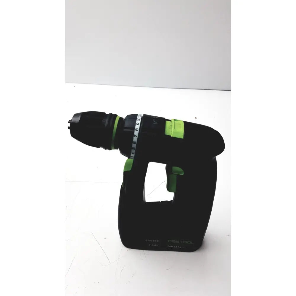 Black and green festool dd-es plus drill with textured grip and festool logo for versatile drilling tasks