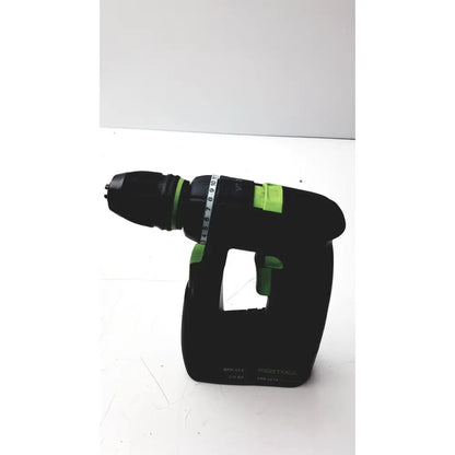 Black and green festool dd-es plus drill with textured grip and festool logo for versatile drilling tasks
