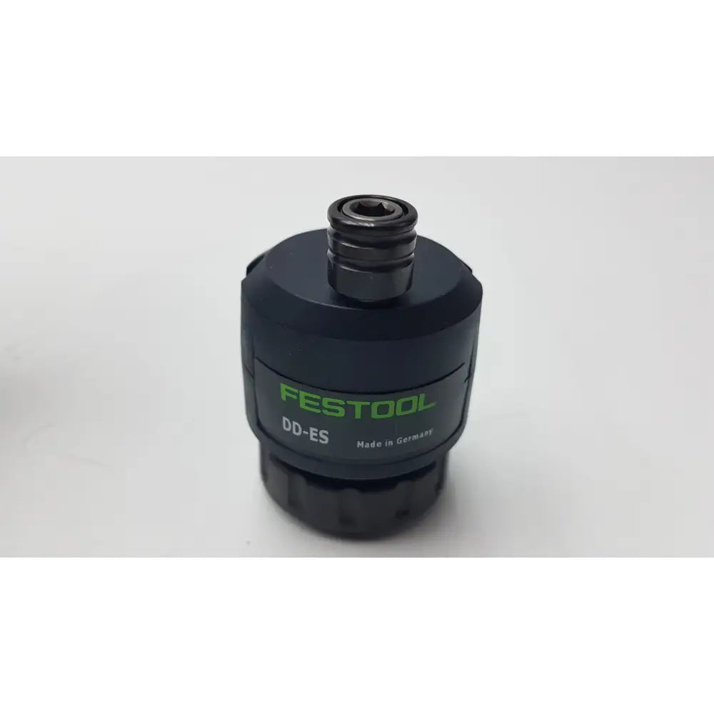 Black festool dd-es impact driver bit holder with textured grip and green branding for plus drill use