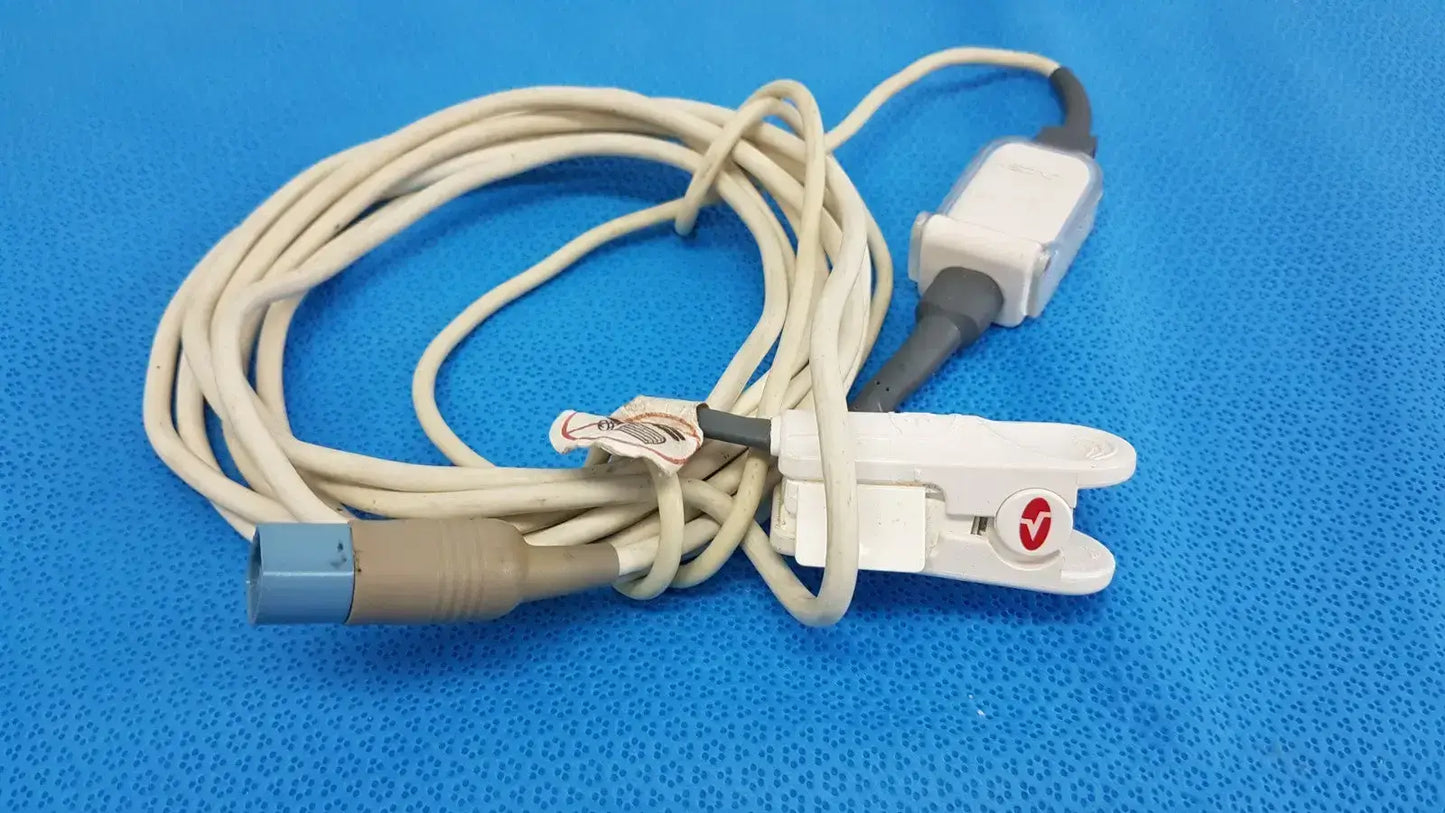 Generic Finger Clip SpO2 Sensor w/ Extension Cable & Multi-Pin Connector – Patient Monit SpO2 Sensor, second-hand product photo 1