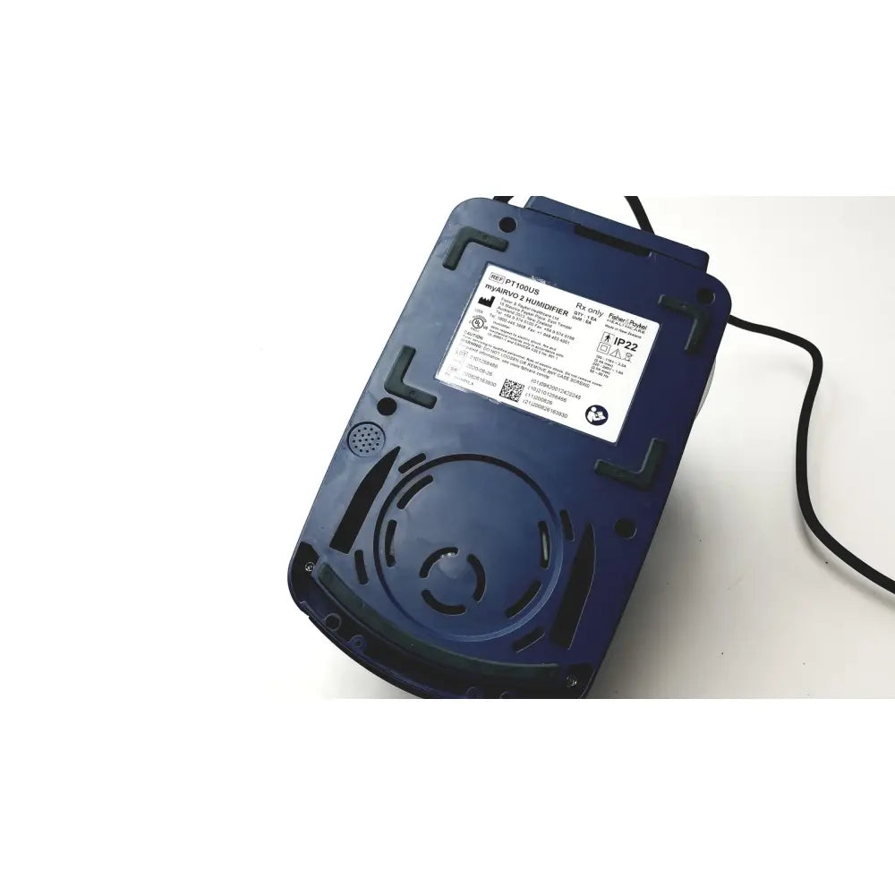 Blue plastic fibaro 1-wireless pt100us device with circular vent and power cord for paykel airvo respiratory humidifier