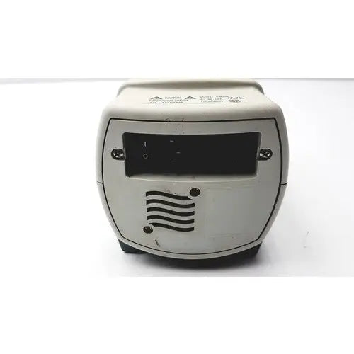 White plastic fisher scientific fb300 electrophoresis power supply with black panel and wavy vents below