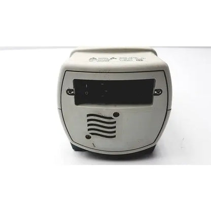 White plastic fisher scientific fb300 electrophoresis power supply with black panel and wavy vents below