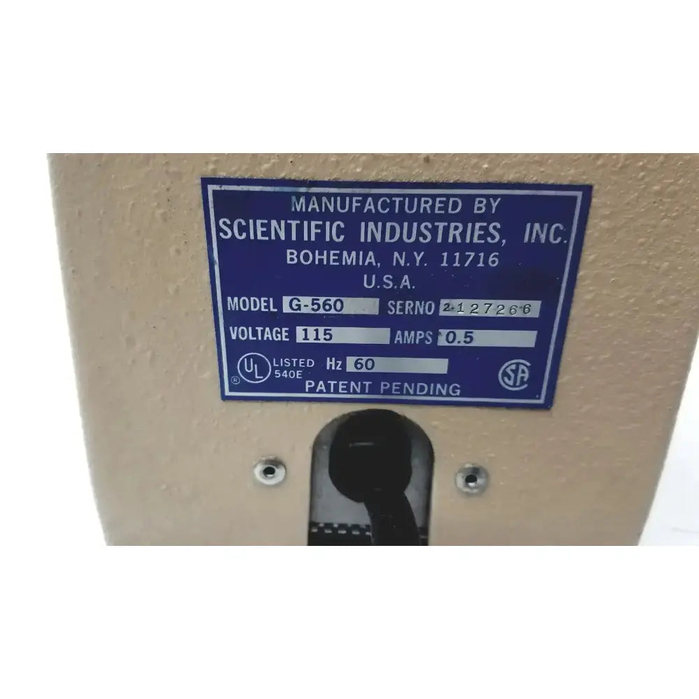 Fisher Scientific Industries Vortex Genie 2 Vortexer G-560 MIXER SHAKER Vortex Mixer, second-hand product photo 6