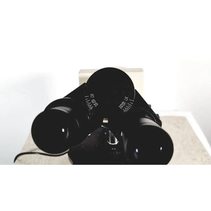 Black fisher scientific micromaster binoculars with adjustable focus dials marked in degrees and matte ergonomic design model 12-561-3faz