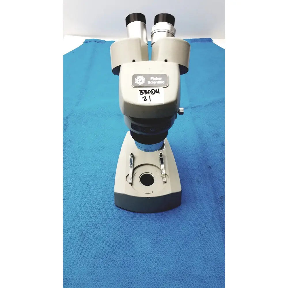 Gray fisher scientific stereomaster ii microscope with dual eyepieces and labeled model number for laboratory use