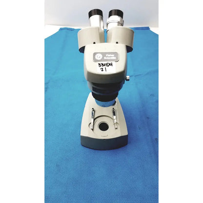 Gray fisher scientific stereomaster ii microscope with dual eyepieces and labeled model number for laboratory use