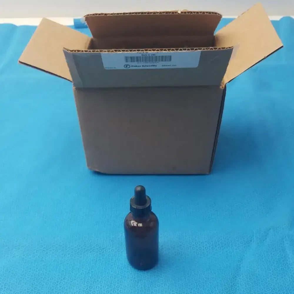 Fisherbrand Amber Boston Round Bottles with Dropper - Lot of 12 Laboratory Bottles, second-hand product photo 1