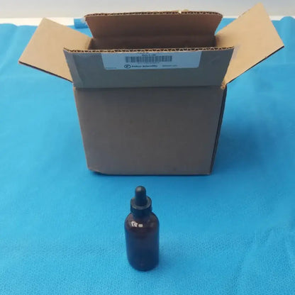 Fisherbrand Amber Boston Round Bottles with Dropper - Lot of 12 Laboratory Bottles, second-hand product photo 1