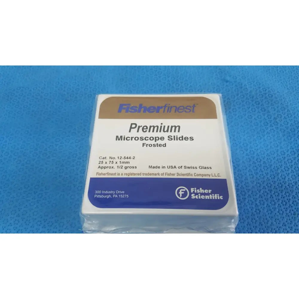 FISHERFINEST Premium Frosted Swiss Glass Microscope Slides 25x75 x1 Mm 12-544-2 Microscope Slides, second-hand product photo 1