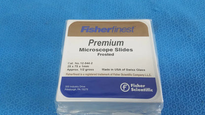 FISHERFINEST Premium Frosted Swiss Glass Microscope Slides 25x75 x1 Mm 12-544-2 Microscope Slides, second-hand product photo 1