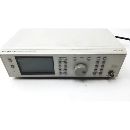 Fluke pm5139 function generator with gray metallic casing black screen and silver knobs for signal generation 0.1mhz to 20mhz