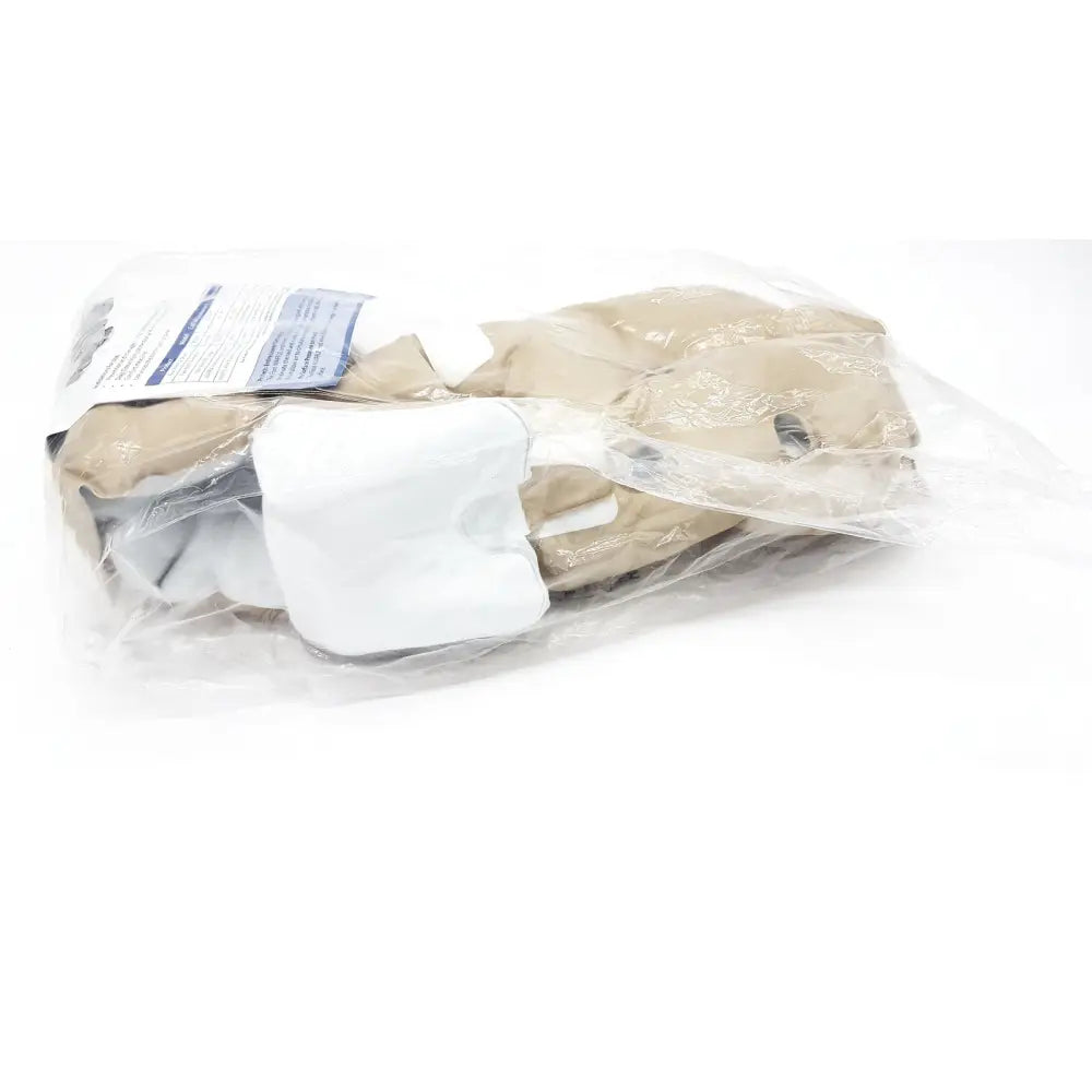 Beige and white foam heel protectors in a clear bag for foot waffle 504fw ref medium size use