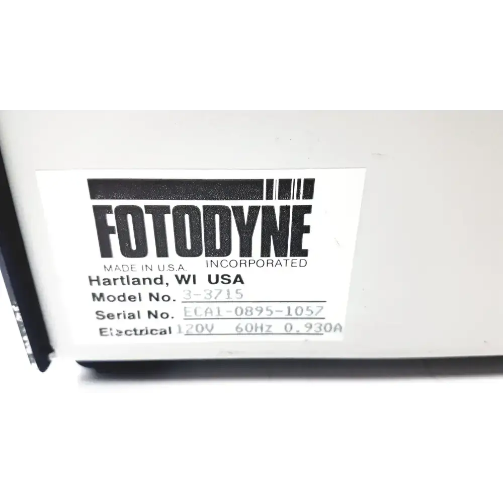 Fotodyne VariQuest 26 Model 303715 Laboratory Equipment, second-hand product photo 5
