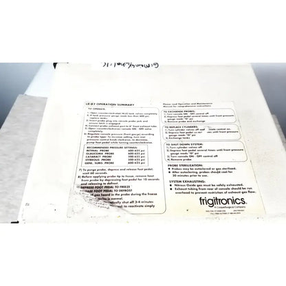 Frigitronics CE-82 Cryosurgical System Model 2000 Cryosurgical System, as-is (for parts) product photo 13