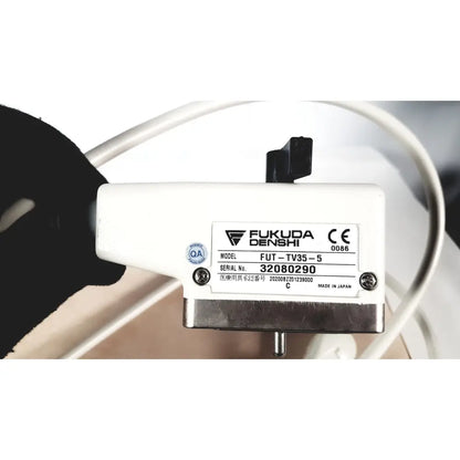 White plastic and metal fukuda denshi ultrasound probe trans vaginal fut-tv35-5 with black adjustment knob