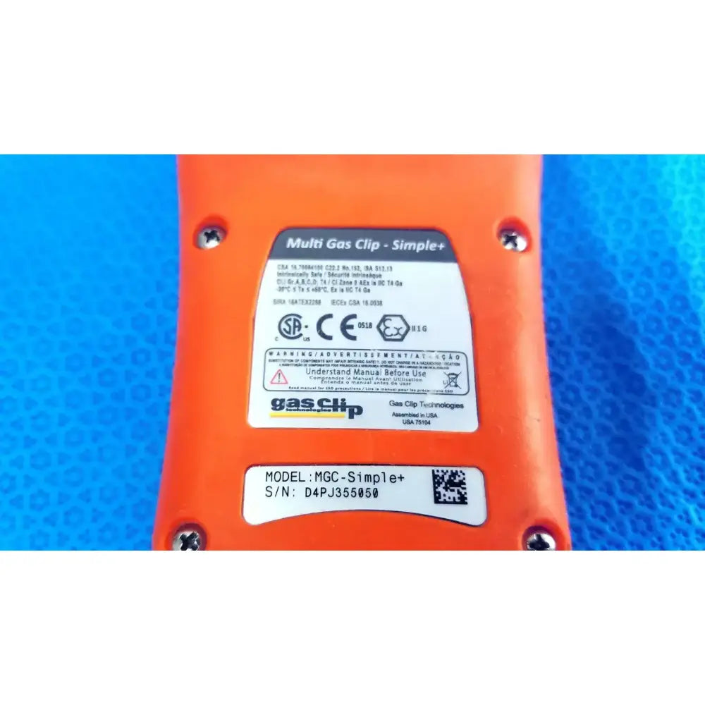 Gas Clip Technologies MGC Simple+ 4 Gas Detector H2S CO O2 LEL Monitor Gas Detector, as-is (for parts) product photo 9