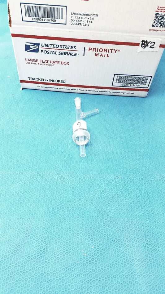 Reuse Medical Gas Inlet Adapter – 24/40 Inner Joint, Dual Hose Connections, Borosilicate Glass Lab Flasks, second-hand product photo 1