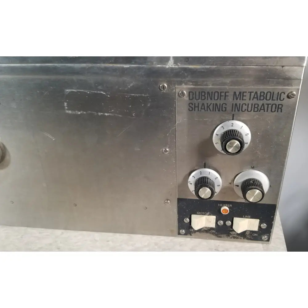 Silver stainless steel gca precision scientific dubnoff metabolic shaking incubator with three black knobs and white switches