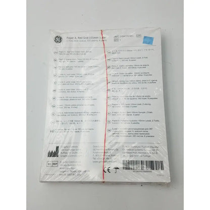 GE 2104770-001 Paper A Red Grid 155mm Wide Z-Fold Hole Queue Thermal Chart Paper, second-hand product photo 3