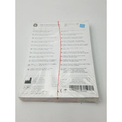 GE 2104770-001 Paper A Red Grid 155mm Wide Z-Fold Hole Queue Thermal Chart Paper, second-hand product photo 1