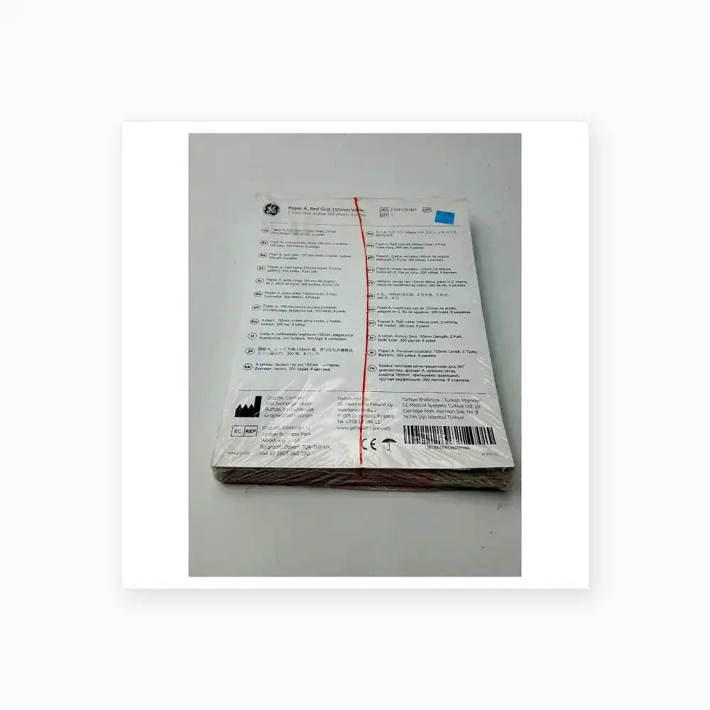 GE 2104770-001 Paper A Red Grid 155mm Wide Z-Fold Hole Queue Thermal Chart Paper, second-hand product photo 5