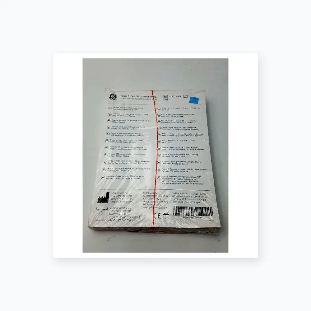 GE 2104770-001 Paper A Red Grid 155mm Wide Z-Fold Hole Queue Thermal Chart Paper, second-hand product photo 6