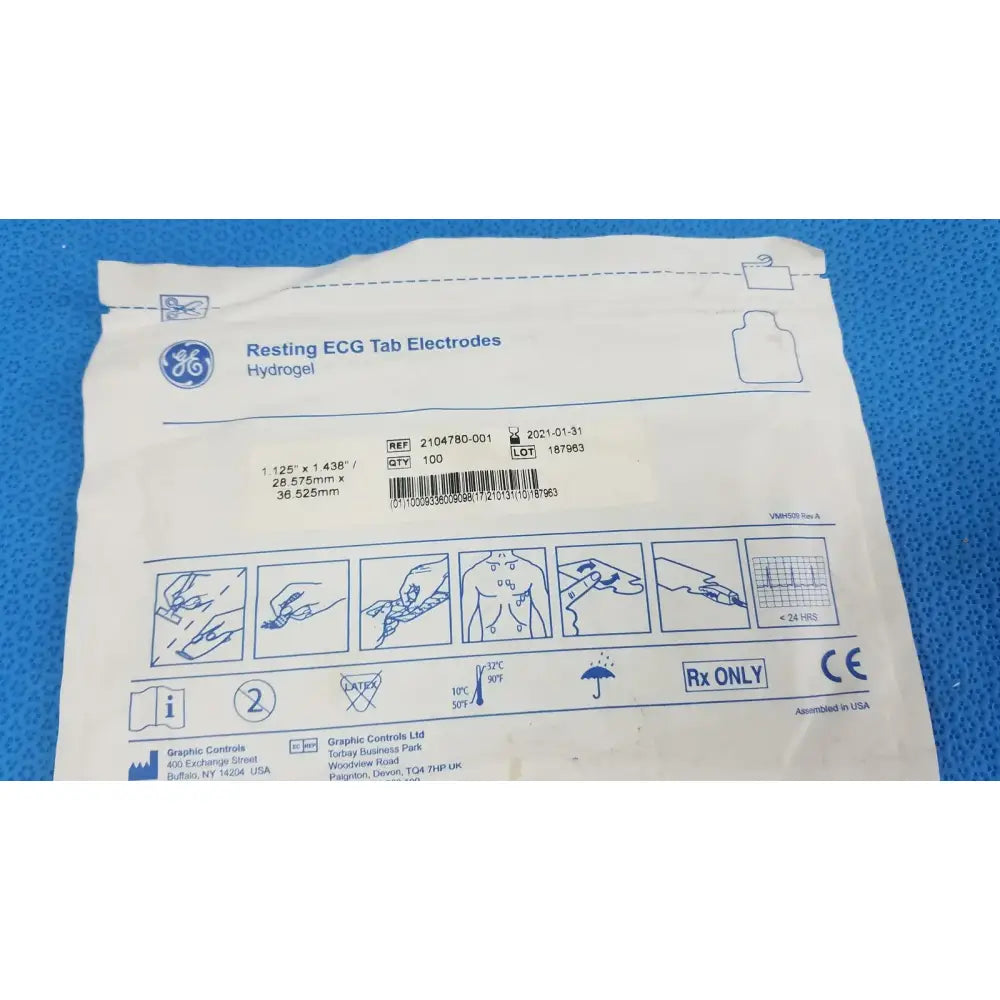 Reuse Medical GE 2104780-001 Resting ECG Tab Electrodes Hydrogel Other Medical & Lab Equipment, second-hand product photo 1