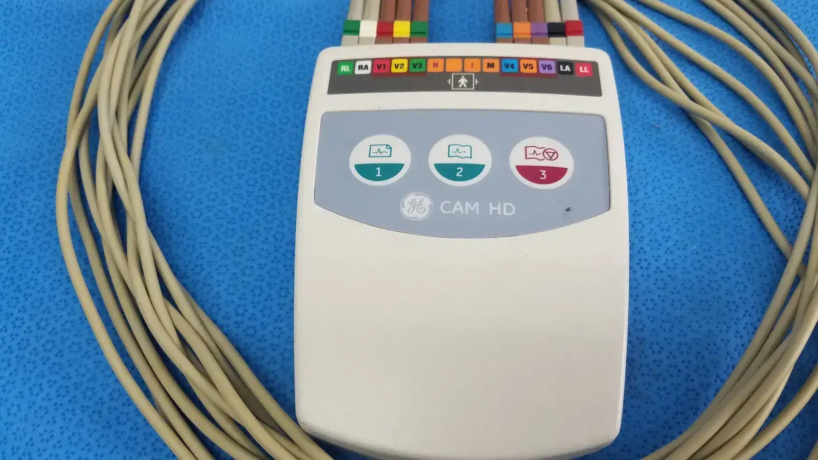 GE CAM HD ECG EKG Patient Lead Cable 900995-003 w/ Leads ECG Lead Cable, second-hand product photo 2